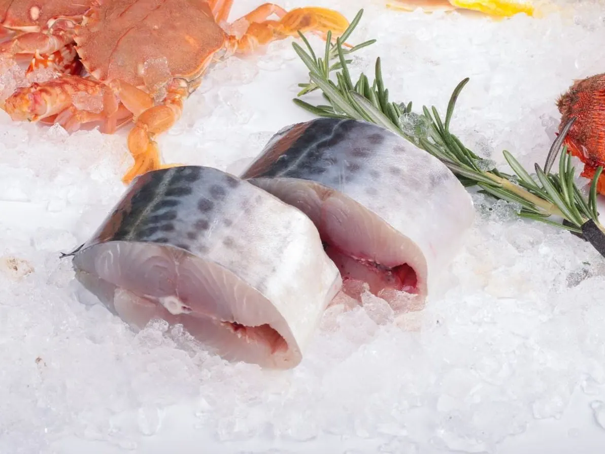 Hải sản tươi trên đá lạnh